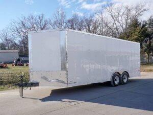 Enclosed Trailer 8.5′ x 20′ White – Cargo Hauler Car Motorcycle Storage - Image 2