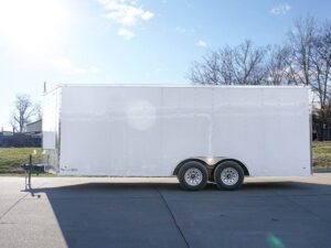 Enclosed Trailer 8.5′ x 20′ White – Cargo Hauler Car Motorcycle Storage - Image 7
