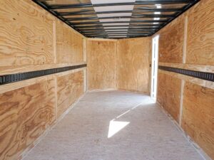 Enclosed Trailer Custom 7’x18′ White Tandem Axle with Ramp and E-Tracks Storage - Image 16