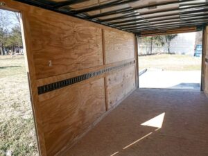 Enclosed Trailer Custom 7’x18′ White Tandem Axle with Ramp and E-Tracks Storage - Image 19