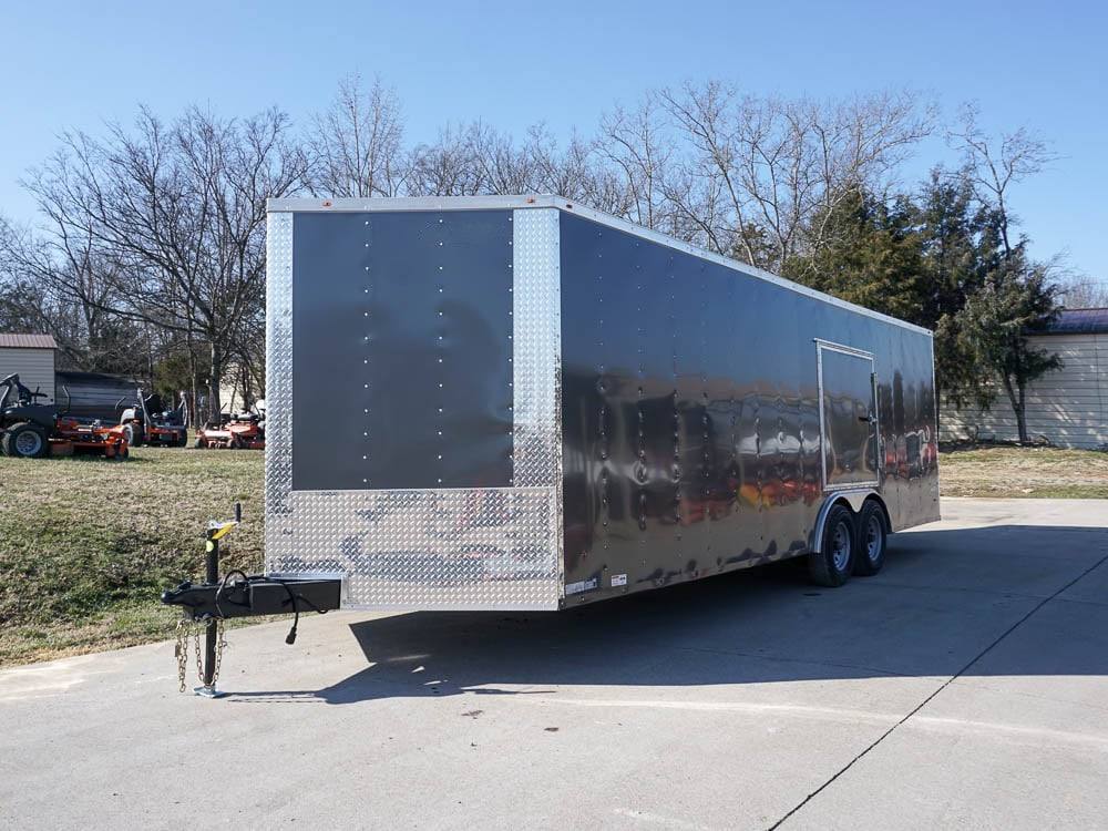 Enclosed Trailer 8.5×24 Tandem Axle Charcoal Gray – Motorcycle Car Hauler Storage Enclosed Trailer 8.5×24 Tandem Axle Charcoal Gray – Motorcycle Car Hauler Storage - Image 1