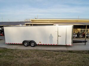 8.5×28 Flat Nose White Enclosed Trailer (2) 5,200lb Axles Cargo Storage - Image 7