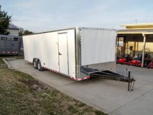 8.5×28 Flat Nose White Enclosed Trailer (2) 5,200lb Axles Cargo Storage - Image 9