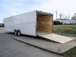 8.5×28 Flat Nose White Enclosed Trailer (2) 5,200lb Axles Cargo Storage - Image 15