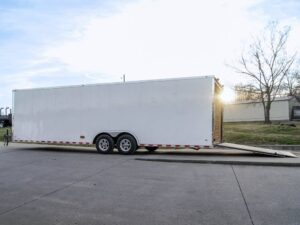 8.5×28 Flat Nose White Enclosed Trailer (2) 5,200lb Axles Cargo Storage - Image 14