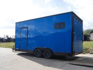 8.5×18 Blue V-Nose Slant Top Enclosed Trailer with Blackout Package - Image 5