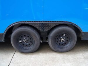 8.5×18 Blue V-Nose Slant Top Enclosed Trailer with Blackout Package - Image 12