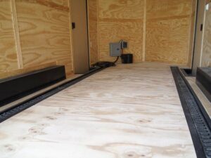 8.5×18 Blue V-Nose Slant Top Enclosed Trailer with Blackout Package - Image 23