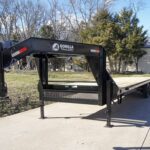 8.5×30 IBeam Gooseneck Straight Deckover Trailer (2) 7K Axles Slide Ramps 14K GVWR
