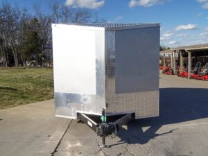 8.5×20 Silver V-Nose Slant Top Enclosed Trailer (2) 5200lb Axles - Image 2
