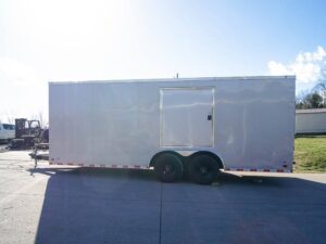 8.5×20 Silver V-Nose Slant Top Enclosed Trailer (2) 5200lb Axles - Image 7