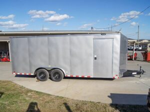 8.5×20 Silver V-Nose Slant Top Enclosed Trailer (2) 5200lb Axles - Image 9