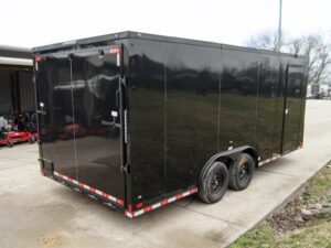 8.5×18 Black V-Nose Enclosed Trailer with Extended Tongue and Blackout Package (2) 3,500lb Axles - Image 5