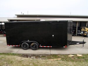 8.5×18 Black V-Nose Enclosed Trailer with Extended Tongue and Blackout Package (2) 3,500lb Axles - Image 6