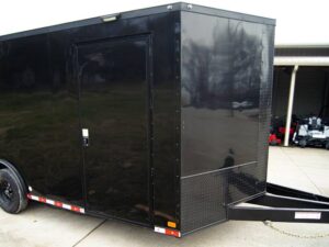 8.5×18 Black V-Nose Enclosed Trailer with Extended Tongue and Blackout Package (2) 3,500lb Axles - Image 7