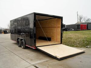 8.5×18 Black V-Nose Enclosed Trailer with Extended Tongue and Blackout Package (2) 3,500lb Axles - Image 8