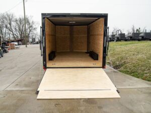 8.5×18 Black V-Nose Enclosed Trailer with Extended Tongue and Blackout Package (2) 3,500lb Axles - Image 9