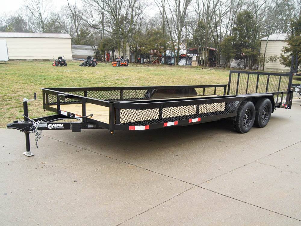 7×20 Dovetail Utility Trailer with Side Baskets (2) 3,500lb Axles 7×20 Dovetail Utility Trailer with Side Baskets (2) 3,500lb Axles - Image 1