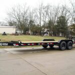 7×22 IBEAM Equipment Trailer (2) 7K Axles Stand-Up Ramps 14K GVWR