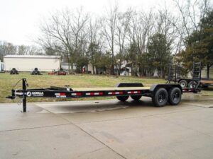 7×22 IBEAM Equipment Trailer (2) 7K Axles Stand-Up Ramps 14K GVWR