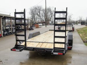 7×22 IBEAM Equipment Trailer (2) 7K Axles Stand-Up Ramps 14K GVWR - Image 6