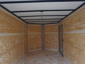7×12 Enclosed Trailer Red V-Nose Blackout Package 3,500lb Axle Storage - Image 17