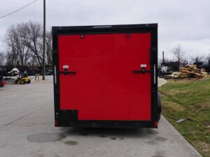 7×14 Enclosed Trailer Red V-Nose Blackout Package 3,500lb Axle Storage - Image 7