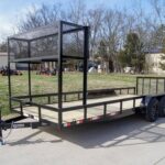 7×20 Dovetail Utility Trailer (2) 3,500lb Axles with Elevated Basket