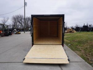 7×14 Enclosed Trailer Red V-Nose Blackout Package 3,500lb Axle Storage - Image 10