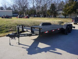 7×18 Steel Floor Car Hauler (2) 3500lb Axle w/ Brake and Ramps - Image 3