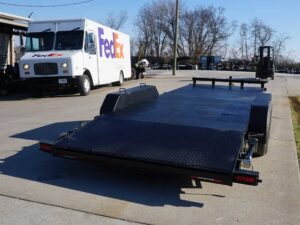 7×18 Steel Floor Car Hauler (2) 3500lb Axle w/ Brake and Ramps - Image 6