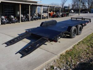 7×18 Steel Floor Car Hauler (2) 3500lb Axle w/ Brake and Ramps - Image 12