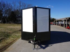 7×16 Enclosed Trailer White V-Nose Blackout Package Tandem Axle Storage - Image 2