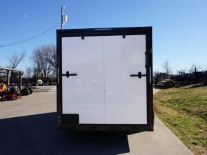 7×16 Enclosed Trailer White V-Nose Blackout Package Tandem Axle Storage - Image 6