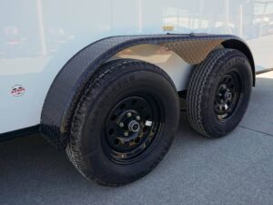 7×16 Enclosed Trailer White V-Nose Blackout Package Tandem Axle Storage - Image 14