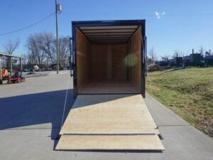 7×16 Enclosed Trailer White V-Nose Blackout Package Tandem Axle Storage - Image 12