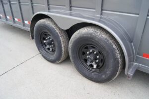 24ft Charcoal Gooseneck Livestock Trailer (2) 7K Axles - Image 9