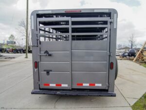 24ft Charcoal Gooseneck Livestock Trailer (2) 7K Axles - Image 7