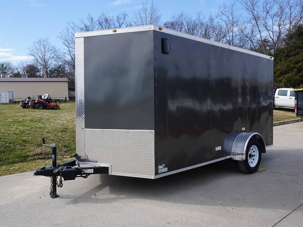 7×12 Enclosed Charcoal Trailer with Silver ATP 3500lb Axle Storage 7×12 Enclosed Charcoal Trailer with Silver ATP 3500lb Axle Storage - Image 1