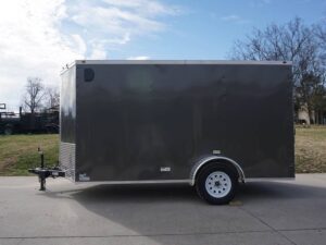 7×12 Enclosed Charcoal Trailer with Silver ATP 3500lb Axle Storage - Image 3