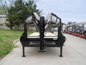 8.5×25 IBeam Gooseneck Straight Deckover Trailer (2) 7K Axles Slide Ramps 14K GVWR - Image 2