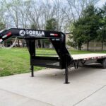 8.5×25 IBeam Gooseneck Straight Deckover Trailer (2) 7K Axles Slide Ramps 14K GVWR
