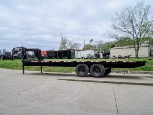 8.5×25 IBeam Gooseneck Straight Deckover Trailer (2) 7K Axles Slide Ramps 14K GVWR - Image 3