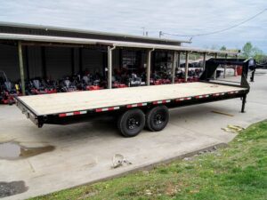 8.5×25 IBeam Gooseneck Straight Deckover Trailer (2) 7K Axles Slide Ramps 14K GVWR - Image 6
