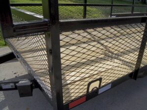 6.4×20 Straight Deck Tandem Utility Trailer Mesh Sides Double Ladder Racks - Image 11