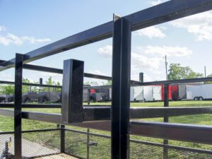 6.4×20 Straight Deck Tandem Utility Trailer Mesh Sides Double Ladder Racks - Image 12