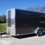 Enclosed Trailer 6′ X 12′ Charcoal- V-Nose 3,500 lb. Axle Storage