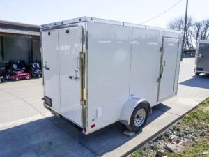 Enclosed Trailer 6′ X 12′ White V-Nose 3,500 lb. Axle Polycore Side Storage - Image 7