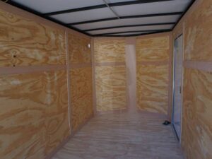 Enclosed Trailer 6′ X 12′ White V-Nose 3,500 lb. Axle Polycore Side Storage - Image 14