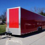 8.5×24 Red Enclosed Trailer (2) 5200lb Axles 7.5 Interior Height Storage